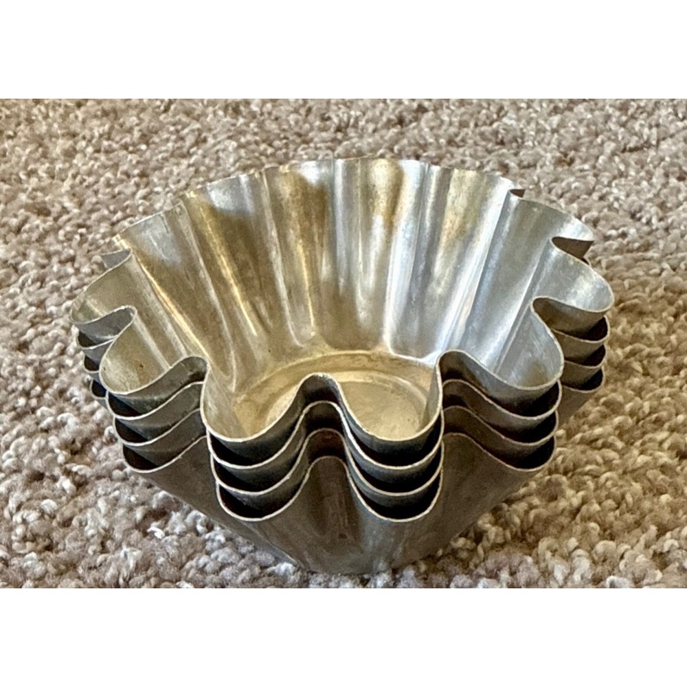 Tart Molds Silver Good Vintage Fluted Brioche Tins Set of 4